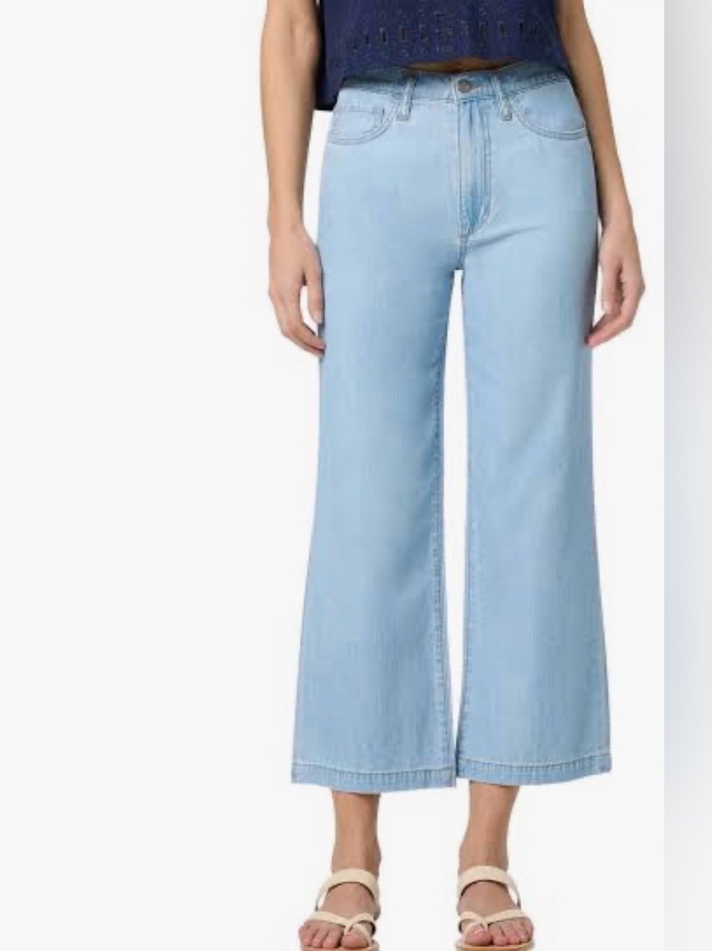 Joe's Jeans Light Blue Wide-Leg Crop Jeans